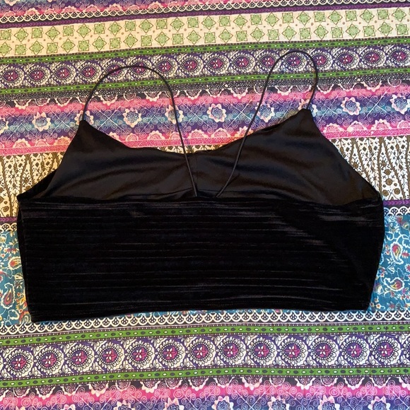 Wild Fable Black Velvet Bralette Crop Tank/Bra - Picture 3 of 3